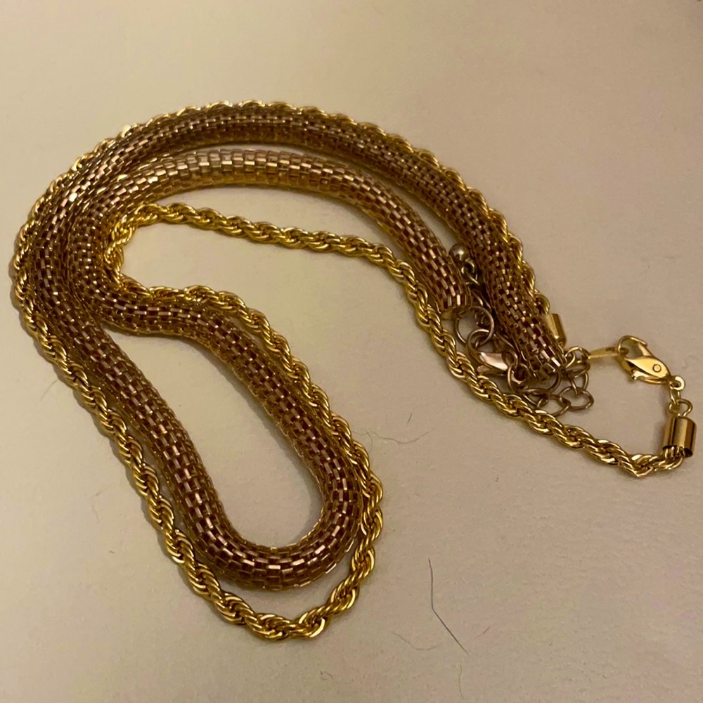 2 Gold tone chains